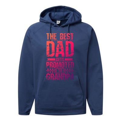 Dad Promoted To Grandpa With Dad Grandpa Funny Gift Performance Fleece Hoodie