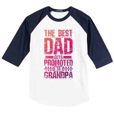 Dad Promoted To Grandpa With Dad Grandpa Funny Gift Baseball Sleeve Shirt