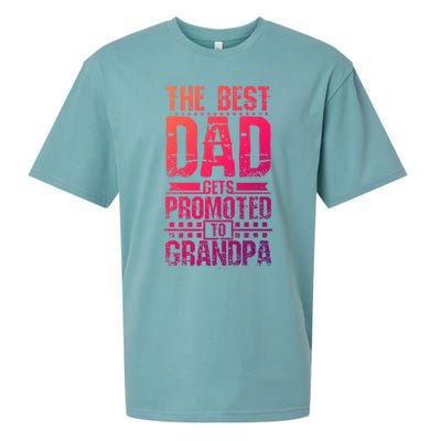 Dad Promoted To Grandpa With Dad Grandpa Funny Gift Sueded Cloud Jersey T-Shirt