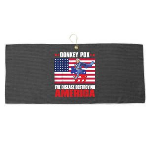 Donkey Pox The Disease Destroying America Anti Biden Large Microfiber Waffle Golf Towel