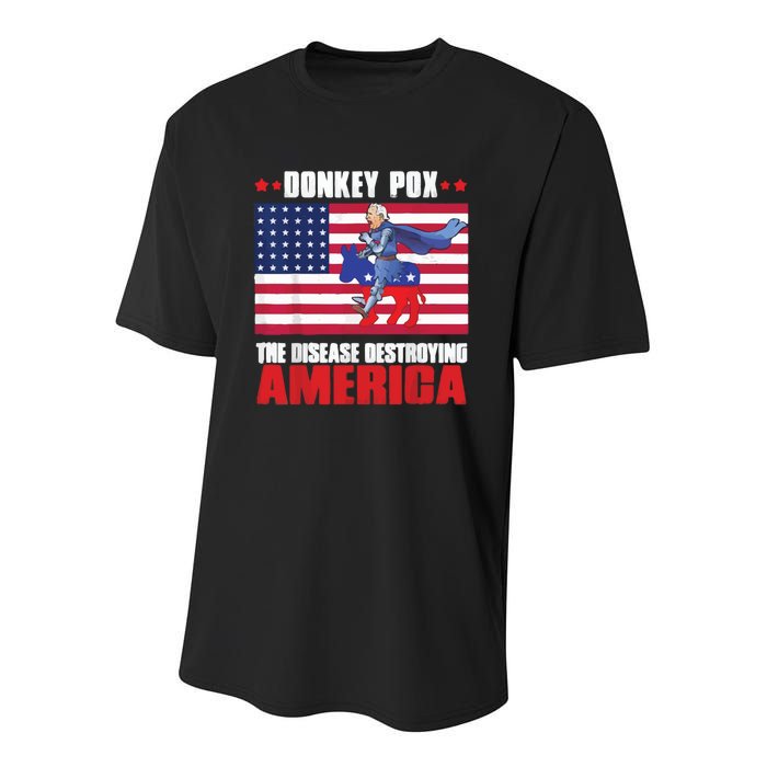 Donkey Pox The Disease Destroying America Anti Biden Youth Performance Sprint T-Shirt