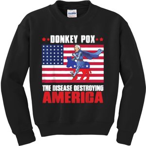 Donkey Pox The Disease Destroying America Anti Biden Kids Sweatshirt