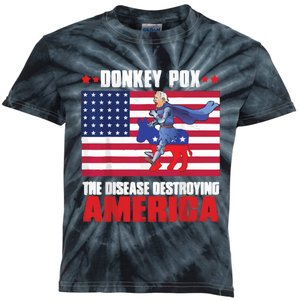 Donkey Pox The Disease Destroying America Anti Biden Kids Tie-Dye T-Shirt