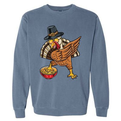 Dabbing Pilgrim Turkey Mac And Cheese Thanksgiving Gift Garment-Dyed Sweatshirt