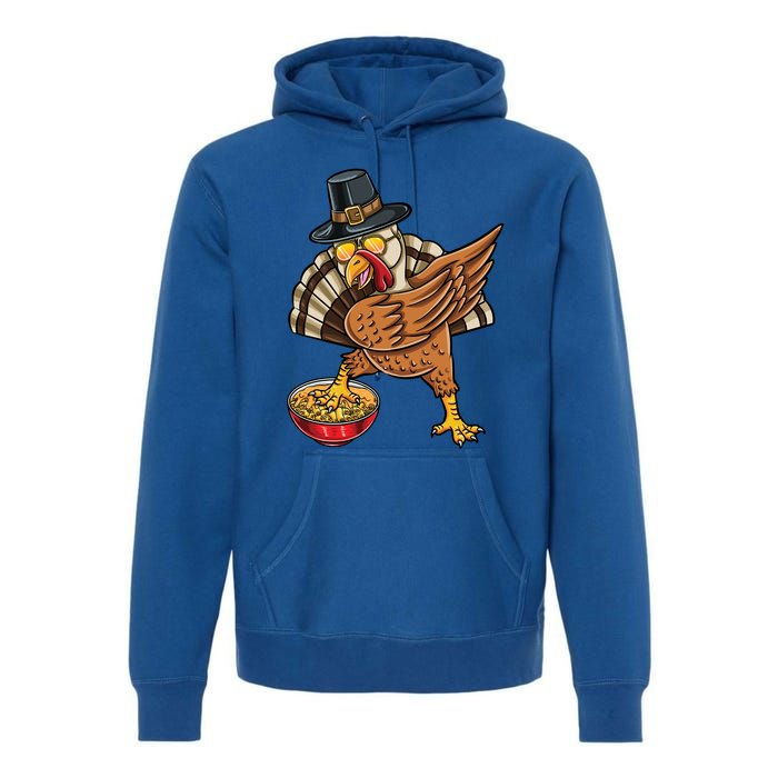 Dabbing Pilgrim Turkey Mac And Cheese Thanksgiving Gift Premium Hoodie