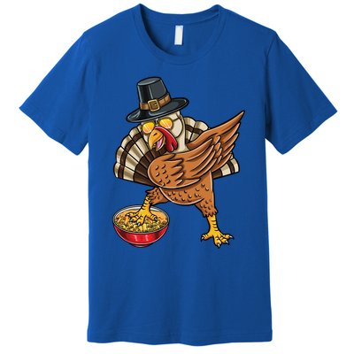 Dabbing Pilgrim Turkey Mac And Cheese Thanksgiving Gift Premium T-Shirt