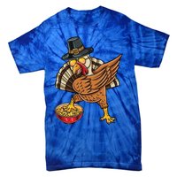 Dabbing Pilgrim Turkey Mac And Cheese Thanksgiving Gift Tie-Dye T-Shirt