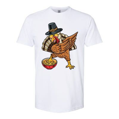 Dabbing Pilgrim Turkey Mac And Cheese Thanksgiving Gift Softstyle CVC T-Shirt