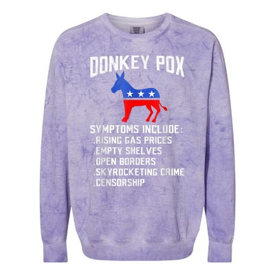 Donkey Pox The Disease Destroying America Funny Anti Biden Colorblast Crewneck Sweatshirt