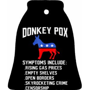 Donkey Pox The Disease Destroying America Funny Anti Biden Ceramic Bell Ornament