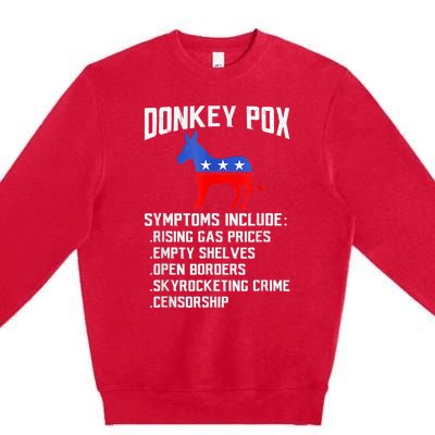 Donkey Pox The Disease Destroying America Funny Anti Biden Premium Crewneck Sweatshirt