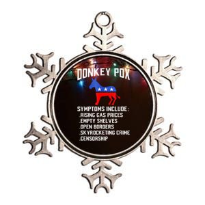 Donkey Pox The Disease Destroying America Funny Anti Biden Metallic Star Ornament