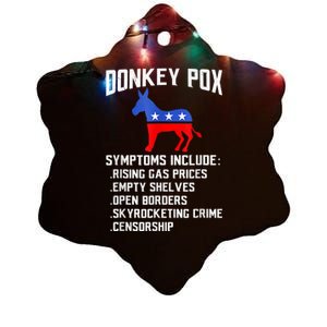 Donkey Pox The Disease Destroying America Funny Anti Biden Ceramic Star Ornament