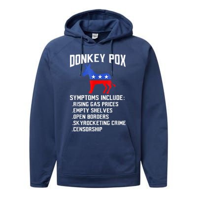 Donkey Pox The Disease Destroying America Funny Anti Biden Performance Fleece Hoodie