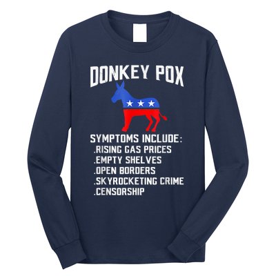 Donkey Pox The Disease Destroying America Funny Anti Biden Long Sleeve Shirt