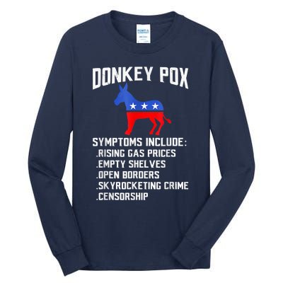 Donkey Pox The Disease Destroying America Funny Anti Biden Tall Long Sleeve T-Shirt