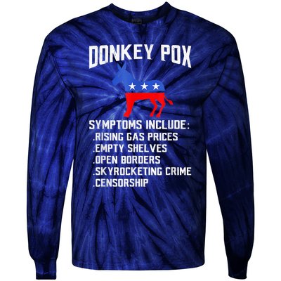 Donkey Pox The Disease Destroying America Funny Anti Biden Tie-Dye Long Sleeve Shirt