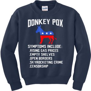 Donkey Pox The Disease Destroying America Funny Anti Biden Kids Sweatshirt