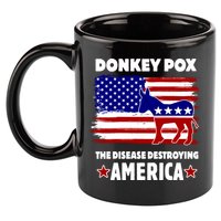 Donkey Pox The Real Problem Destroying America USA Funny 11oz C Handle Ceramic Mug