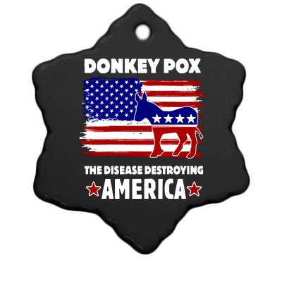 Donkey Pox The Real Problem Destroying America USA Funny Ceramic Star Ornament