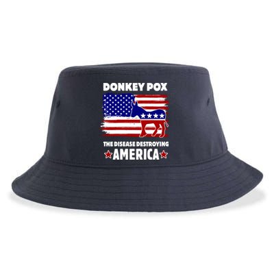 Donkey Pox The Real Problem Destroying America USA Funny Sustainable Bucket Hat