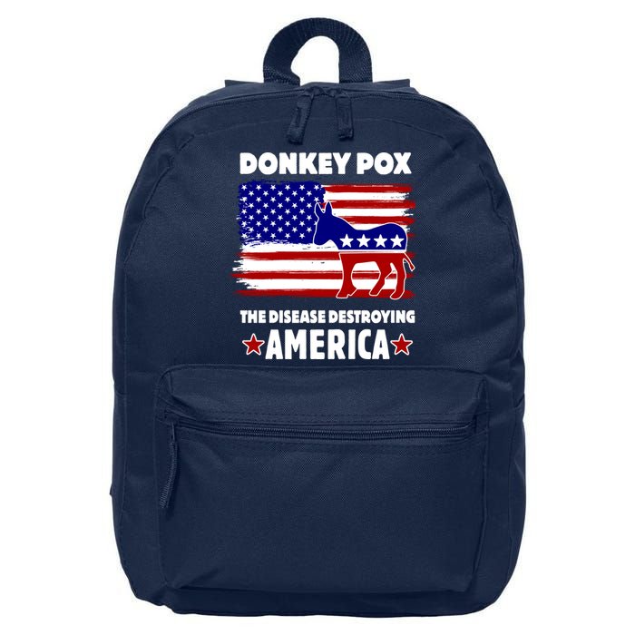 Donkey Pox The Real Problem Destroying America USA Funny 16 in Basic Backpack