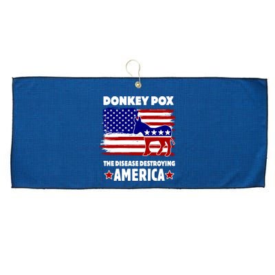 Donkey Pox The Real Problem Destroying America USA Funny Large Microfiber Waffle Golf Towel