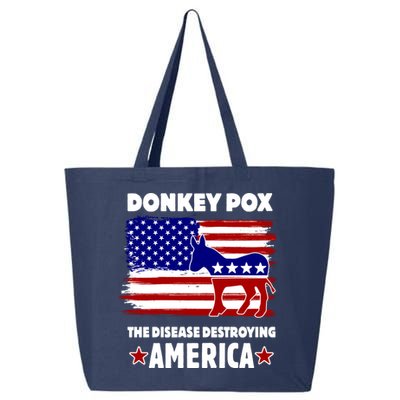 Donkey Pox The Real Problem Destroying America USA Funny 25L Jumbo Tote