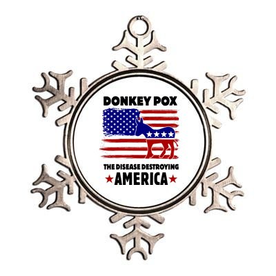 Donkey Pox The Real Problem Destroying America USA Funny Metallic Star Ornament