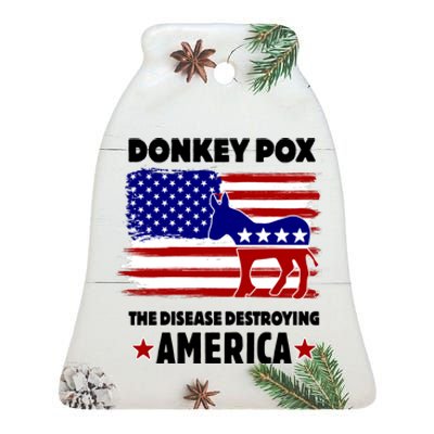 Donkey Pox The Real Problem Destroying America USA Funny Ceramic Bell Ornament