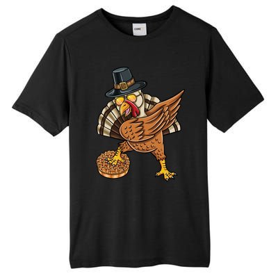 Dabbing Pilgrim Turkey Apple Pie Thanksgiving Gift Tall Fusion ChromaSoft Performance T-Shirt