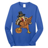 Dabbing Pilgrim Turkey Apple Pie Thanksgiving Gift Long Sleeve Shirt