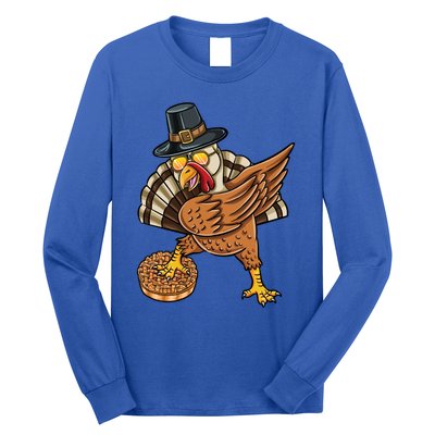 Dabbing Pilgrim Turkey Apple Pie Thanksgiving Gift Long Sleeve Shirt