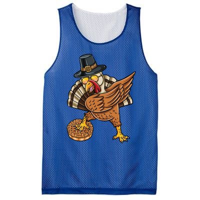 Dabbing Pilgrim Turkey Apple Pie Thanksgiving Gift Mesh Reversible Basketball Jersey Tank