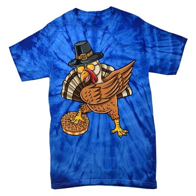 Dabbing Pilgrim Turkey Apple Pie Thanksgiving Gift Tie-Dye T-Shirt