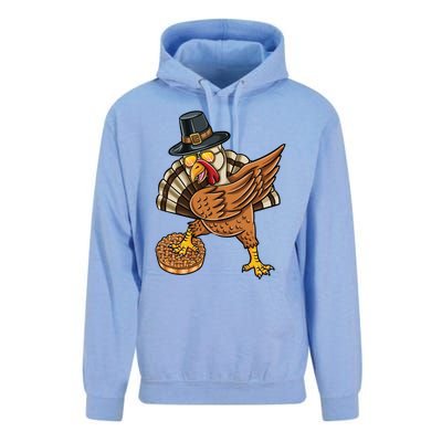 Dabbing Pilgrim Turkey Apple Pie Thanksgiving Gift Unisex Surf Hoodie