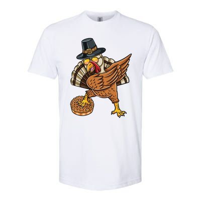 Dabbing Pilgrim Turkey Apple Pie Thanksgiving Gift Softstyle CVC T-Shirt