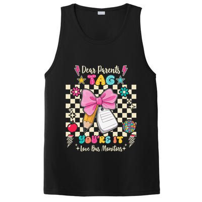 Dear Parents Tag Youre It Love Bus Monitors Coquette Bow PosiCharge Competitor Tank