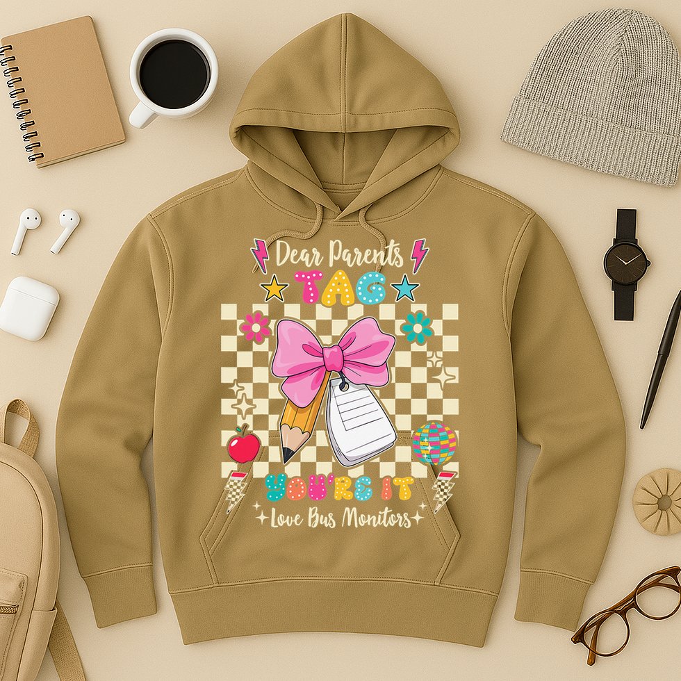Dear Parents Tag Youre It Love Bus Monitors Coquette Bow Hoodie