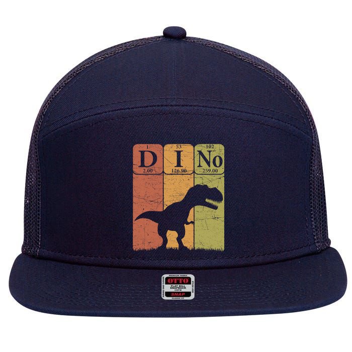 Dinosaur Periodic Table Elements T Rex Dino Paleontologist 7 Panel Mesh Trucker Snapback Hat