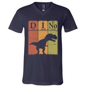 Dinosaur Periodic Table Elements T Rex Dino Paleontologist V-Neck T-Shirt