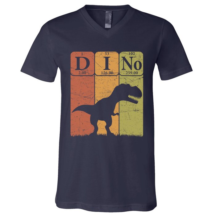 Dinosaur Periodic Table Elements T Rex Dino Paleontologist V-Neck T-Shirt