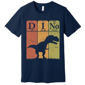 Dinosaur Periodic Table Elements T Rex Dino Paleontologist Premium T-Shirt