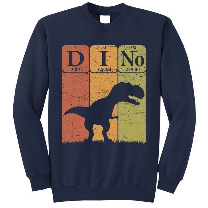 Dinosaur Periodic Table Elements T Rex Dino Paleontologist Tall Sweatshirt