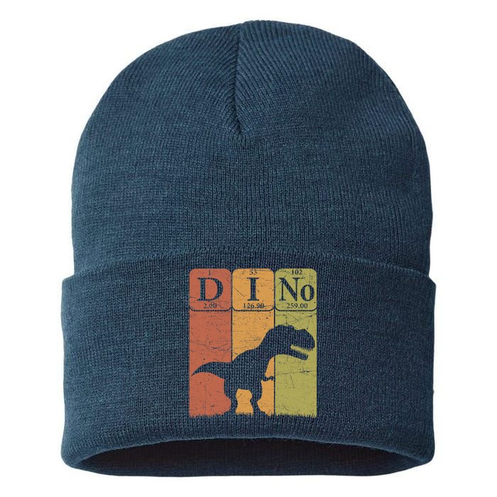 Dinosaur Periodic Table Elements T Rex Dino Paleontologist Sustainable Knit Beanie