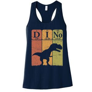 Dinosaur Periodic Table Elements T Rex Dino Paleontologist Women's Racerback Tank