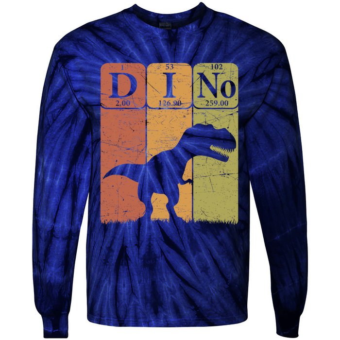 Dinosaur Periodic Table Elements T Rex Dino Paleontologist Tie-Dye Long Sleeve Shirt