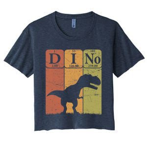 Dinosaur Periodic Table Elements T Rex Dino Paleontologist Women's Crop Top Tee