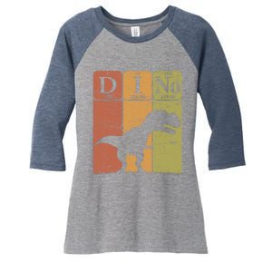 Dinosaur Periodic Table Elements T Rex Dino Paleontologist Women's Tri-Blend 3/4-Sleeve Raglan Shirt