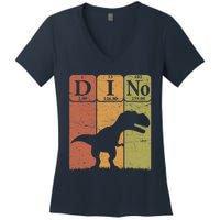 Dinosaur Periodic Table Elements T Rex Dino Paleontologist Women's V-Neck T-Shirt